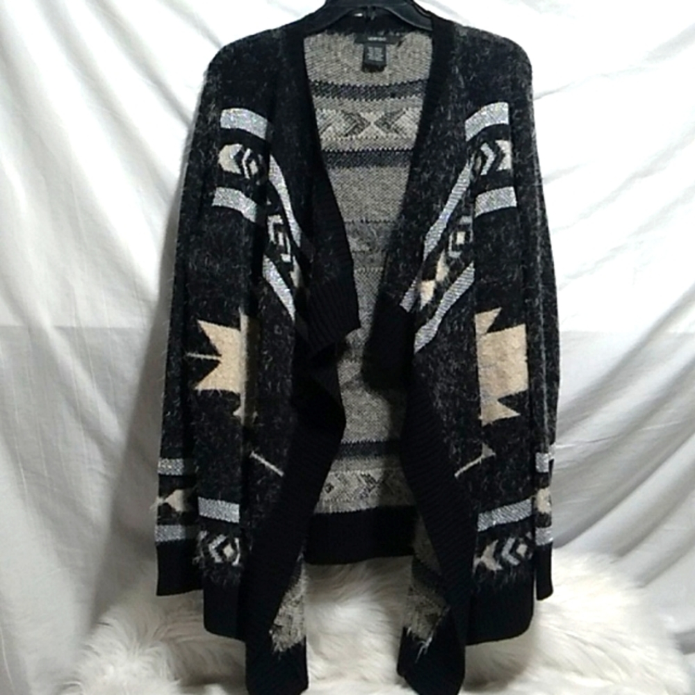 (D-6) NWOT Vertigo Waterfall Open Front Eyelash Sweater Sz.XL